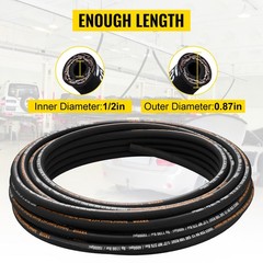 VEVOR 1/2″ SAE Hydraulic Hose – 100ft Coiled, R2 Steel Wire, 4000 PSI WP