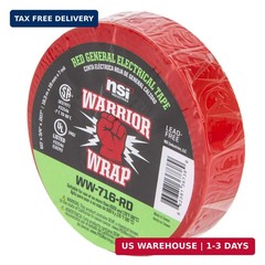 WarriorWrap General 3/4 in. x 60 ft. 7 mil Vinyl Electrical Tape, Red