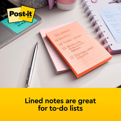 Post-it Lined Sticky Notes: 4 in. x 6 in. (Poptimistic Cafe) *100-sheets per pad