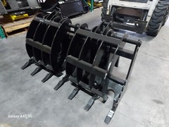 Skid Steer HD 66″ Dual Clam Grapple by Prime USA,3/4″ Tines,51″ Opening, Grade50
