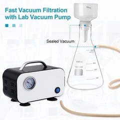 1000ML Buchner Funnel Filtering Kit Lab Vacuum Pump 18 L/Min Filter Flask Set