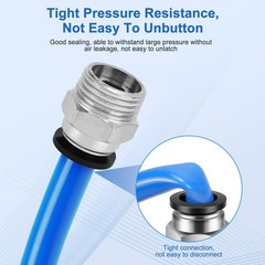 12 Pcs Push to Connect Fittings 1/2 Inch Tube OD x 1/2 Inch NPT Thread Pneuma…