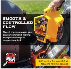 SureCan 5-Gallon Type II Safety Diesel Can, Yellow, Model# SUR5SFD2
