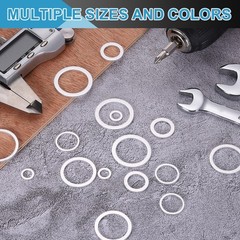 50 Pcs Aluminum Flat Washer, 14 x 18 x 1.5mm Seal Gaskets Flat Ring, Silver