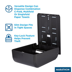 Marathon Automated Hardwound Paper Towel Dispenser Black Touchless New
