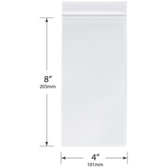 Plymor 4″ x 8″, 4 Mil Heavy Duty Zipper Reclosable Plastic Bags