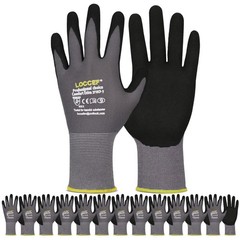 MicroFoam Nitrile Coated Work Gloves – 6 Pairs, Seamless Knit Nylon, Gray