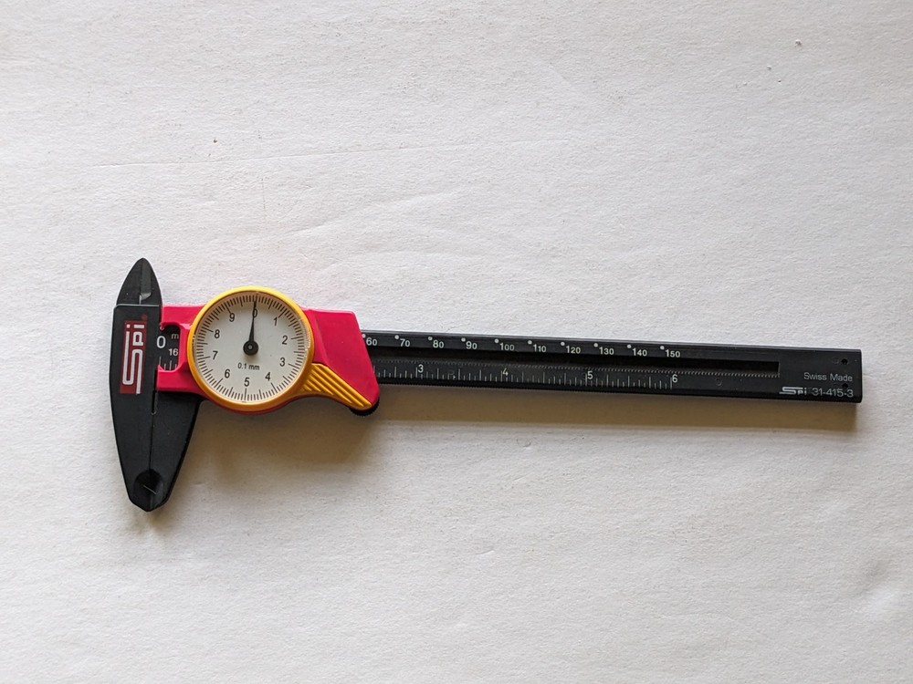 SPI 31-415-3 Super Polymid Metric Dial Caliper, Inside/Outside, 0- 150mm Range