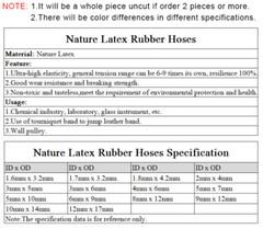 Nature Latex Rubber Hoses High Resilient Elastic Surgical Medical Tube 1-3Meters