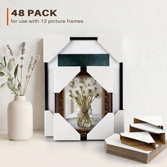 Golden State Art, 48 Pack Adjustable Cardboard Corner 48-Pack, White