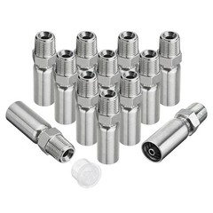 Heavy Duty 1/4″ ID to 3/8″ NPTF Male Hydraulic Hose End Fitting 12 Pcs