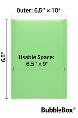 Poly Bubble Mailers Green #0 6.5×10 Self Seal Padded Shipping Envelopes