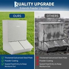 NEW🔥Hog Feeder 3.7 Bushel Metal Double Door Pig Feeder Feeding up to 8 Hogs