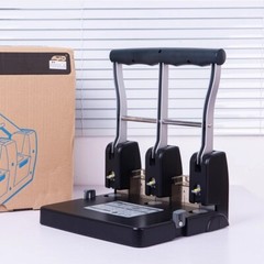 Effortless 3-Hole Punch: 100-Sheet Capacity, Manual, Heavy-Duty 3-Hole Punch