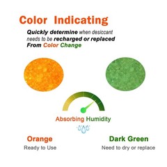 2LB Moisture Indicating Silica Gel Desiccant Orange to Green Rechargeable In…