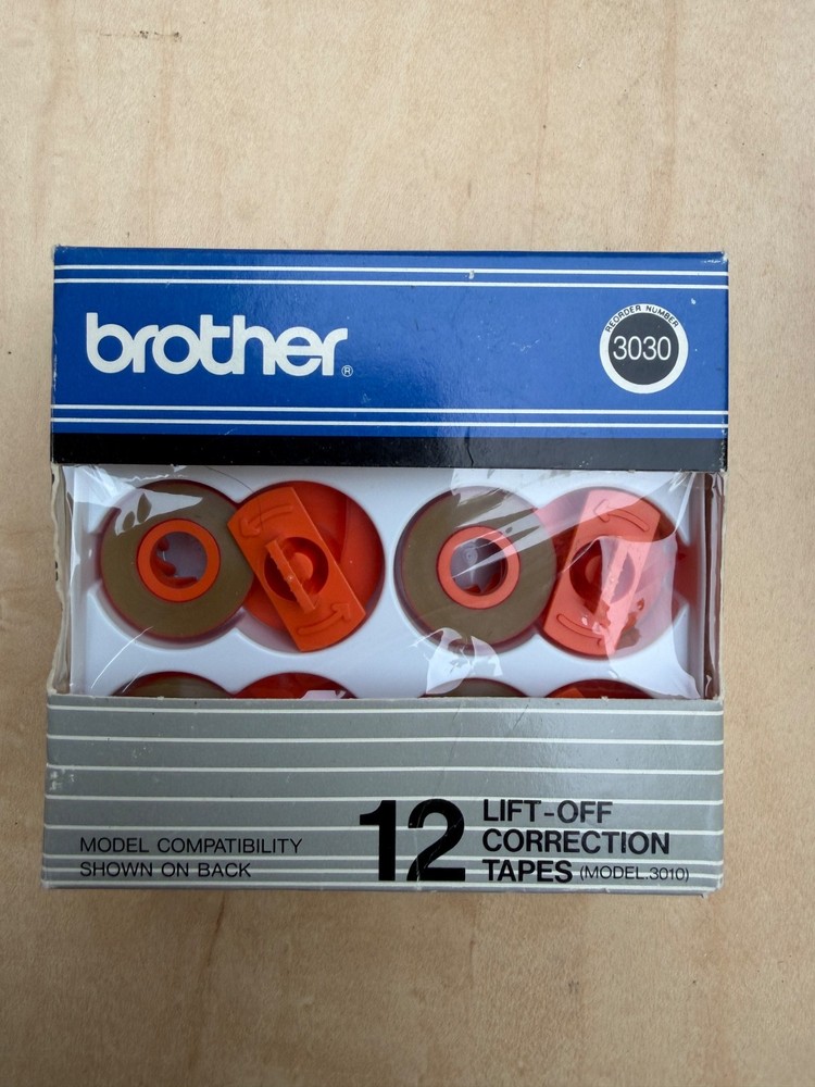 Genuine Brother 3030 12-Pack Lift-Off Correction Tapes New Sealed Box: Free Ship