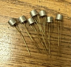 (7) 2N366 ETCO Germanium NPN Transistors NOS Gold Leads