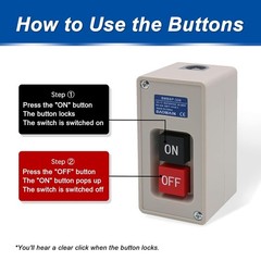 3 Phase on off Push Button Switch, 220V/240V 30A Industrial Motor Starter Switch