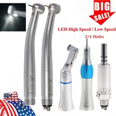 NSK Style Dental High/Low Speed Handpiece Kit E-generator LED Turbine 2/4 Holes