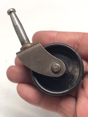 2 VTG Stem Type Furniture Chair Caster w/ Black Plastic Wheels 3.25″ Tall