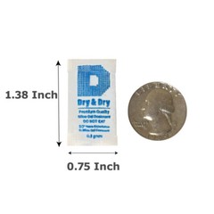 0.5(Half) gram X 100 PK “Dry & Dry” Premium Silica Gel Packets – FDA Compliant