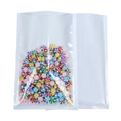 100x Gloss Clear White Back Plastic PET Poly Open Fill Bags 7x10cm 2.75x4in