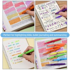Pack Of 8 Bleed 8 No Gel Highlighter Bible Highlighters Assorted Colors