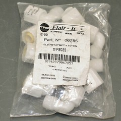 (10) Flair-It Plastic Pipe Elbow Fitting 06785, 1/2″ MNPT x 1/2″ SW, White