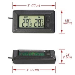 Smart Digital Car Thermometer for Interior & Exterior Use, Dual Display Fahre…