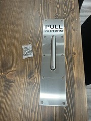 heavy duty Stainless steel pull handle for bathroom doors (Pull with arm)