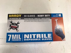 Hardy 68504 Nitrile Gloves 7 mil Strong | HEAVY DUTY | M Medium | Box of 50