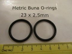 23mm ID x 28mm OD x 2.5mm thick O-ring. Buna-70. Quan 2.