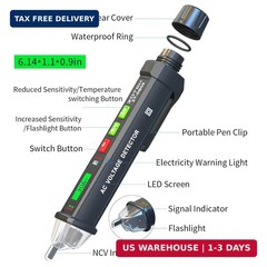 Voltage Tester Pen Non-Contact 12-1000V AC Detector, Adjustable Sensitivity Elec