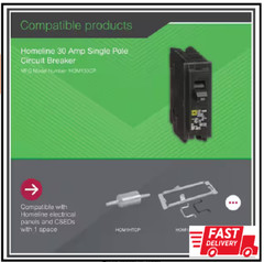 Homeline 30 Amp One-Pole Circuit Breaker HOM130CP, Square D Breakers 120/240 VAC