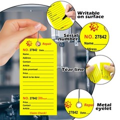 500 Pcs Repair Tags with Hole and Wire Maintenance Service Tags 2.6 x 5.25 In…