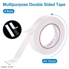 Double Sided Tape 1/2 Inch x 40 Yards – 4 Rolls, Strong Adhesive Double Sided…