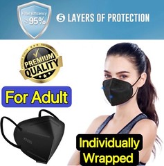 40/10 Pcs Black KN95 Protective 5 Layer Face Mask BFE 95% Disposable Kids Masks