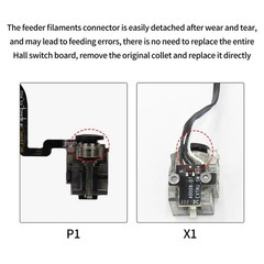 5Pcs Filament Sensor Assembly Inlet Pneumatic Fitting for X1/P17326