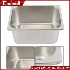Findmall 2 Pack Hotel Pans 1/2 Size 6″ Deep Stainless Steel Steam Table with Lid