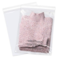 WEPOLY 12×15″ 500-Pk Clear Resealable Self-Seal Poly Bags Suffocation Warning