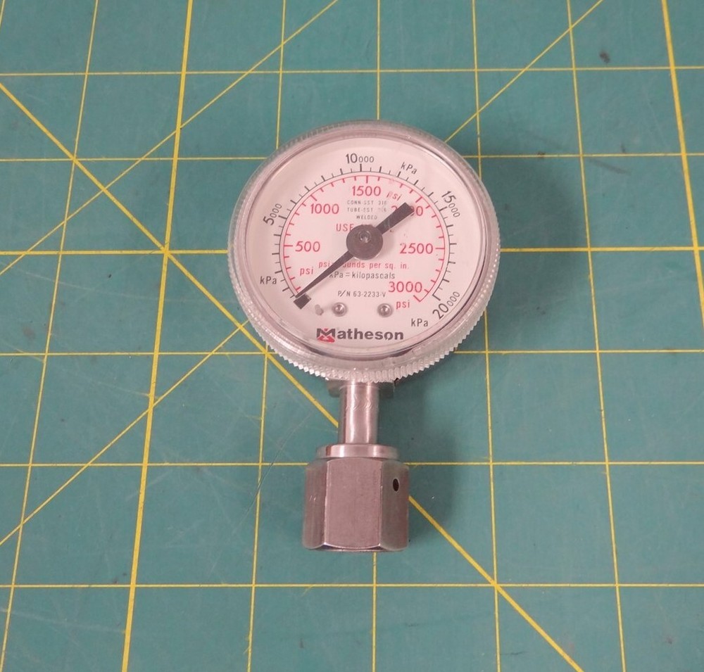 Matheson 63-2233-V Welding Regulator Gauge 0-3000 PSI (0-21,000 kPa) 1/4″ FVCR