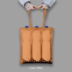 TOPDesign 24-Pack Economical 16″x15″ Khaki Cotton Tote Bags, Medium,