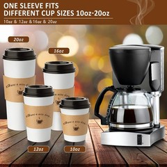 Kraft Paper Coffee Cup Sleeves 50 Packs – Coffee Sleeves, Disposable Corrugated