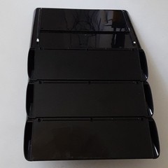 Vintage Modern Eldon II Black Plastic Wall Mount File Organizer 3 Tier Retro