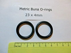 23mm ID x 31mm OD x 4mm thick O-ring. Buna-70. Quan 2.