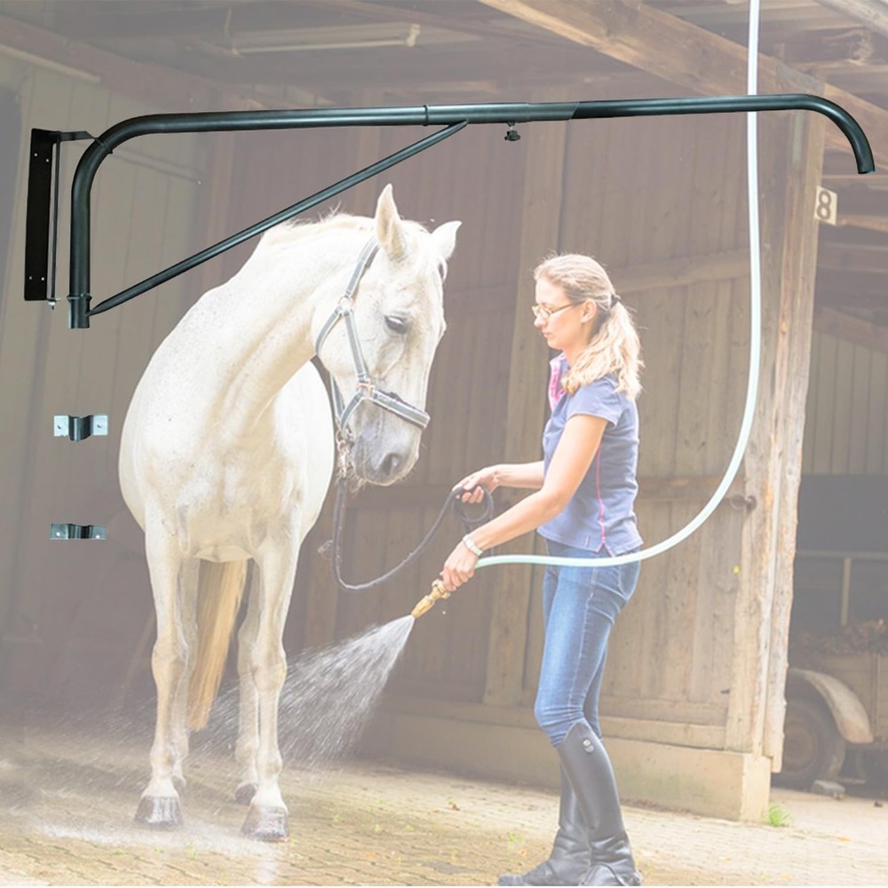 Swinging arm Horse Wash Attachment – Wall-mounted Spray Boom Preventing Tangl…
