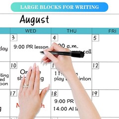 Dry Erase Calendar for Wall – 38″ x 58″ Extra Large White Board Calendar, One