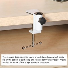 0.47″ Mount Dia. Universal C-Clamp Table Lamp Mic Arm Desk Clamp White