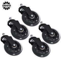 5 PCS 3 INCH Heavy Duty Office Chair Caster Rubber Swivel Wheels Replacement Set