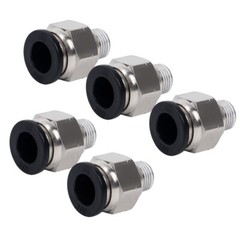 Pneumatic 3/8″ OD Tube x 1/4 NPT Male Connector Air Push to Connect Fitting 5Pcs
